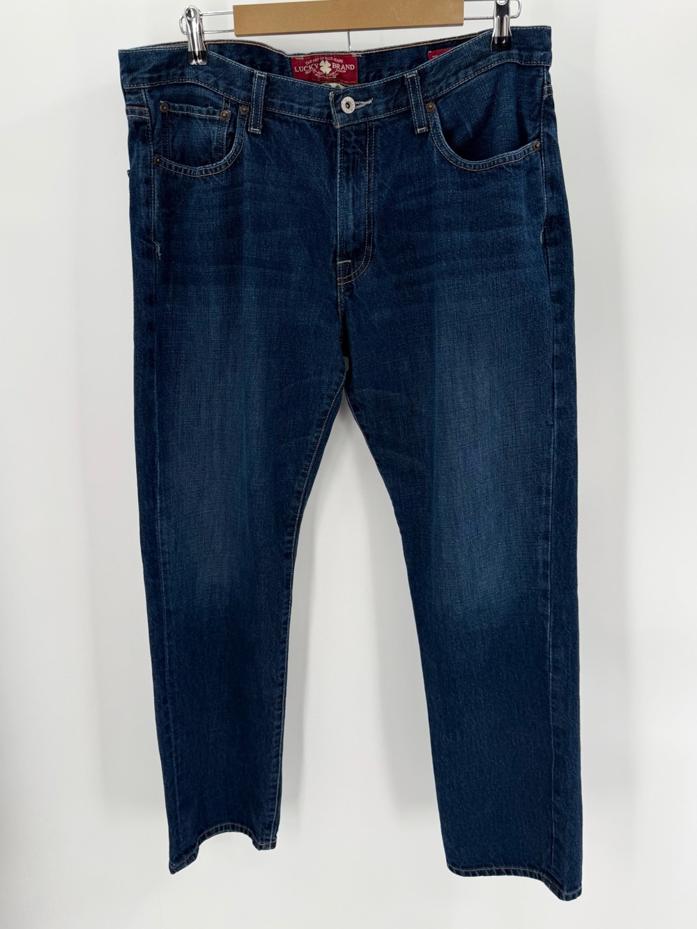 Lucky Brand Jeans Men’s 36x32 Blue Denim 221 Original Straight Dark Wash